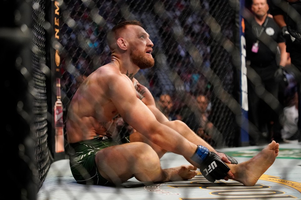 Conor McGregor broke his left leg in his UFC 264 trilogy fight with Dustin Poirier