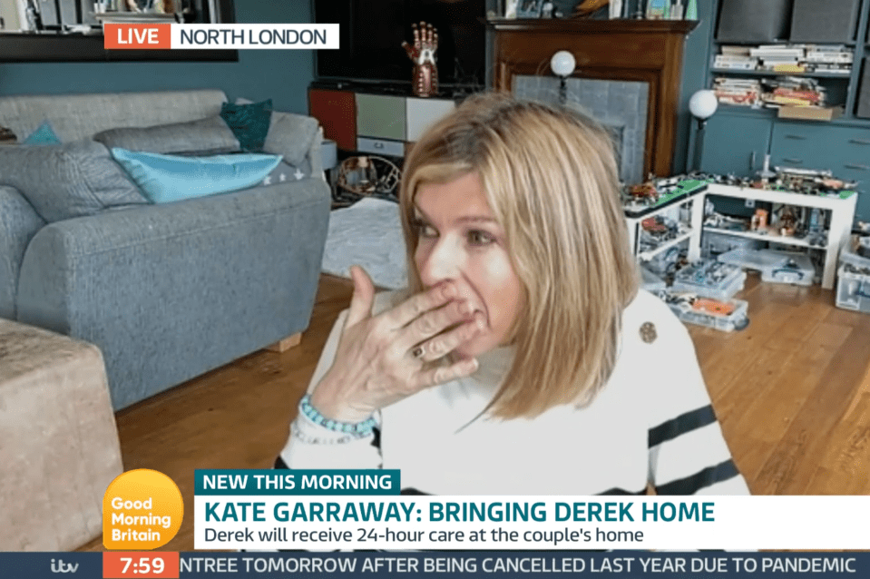 Kate Garraway got teary on Good Morning Britain today