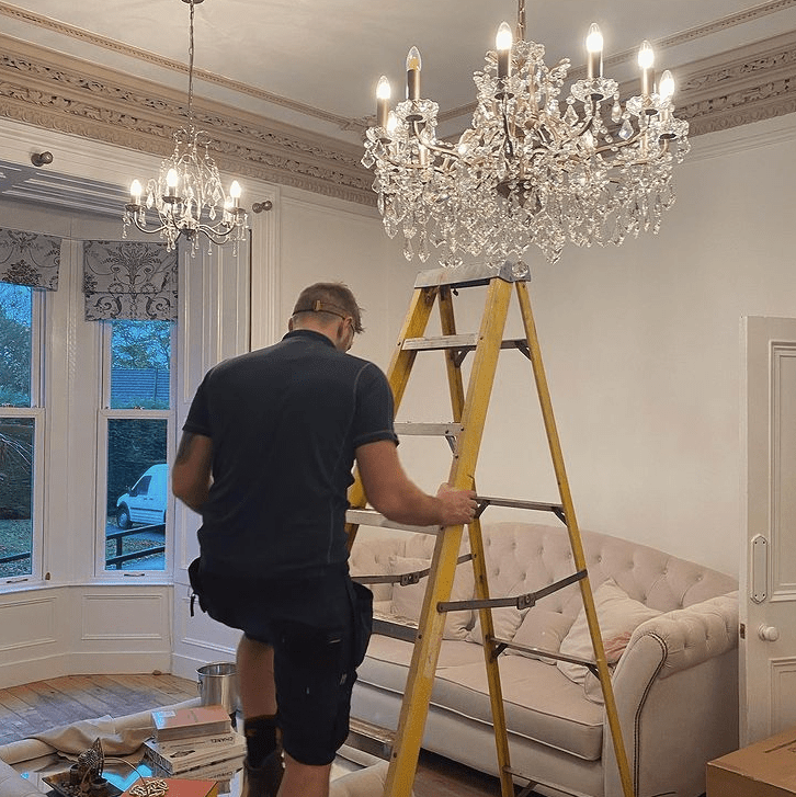 Chloe has had huge chandeliers fitted