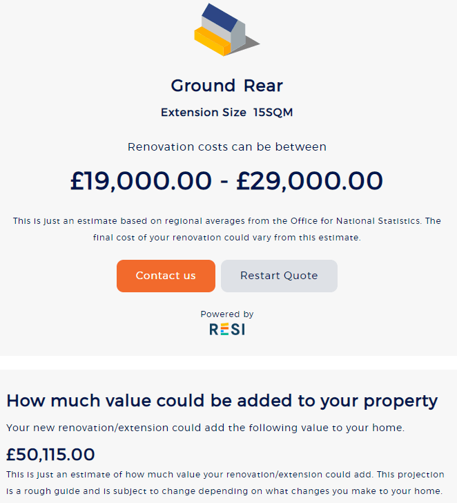 While a 15 square metre extension to a ground floor flat in Manchester could add £50,000