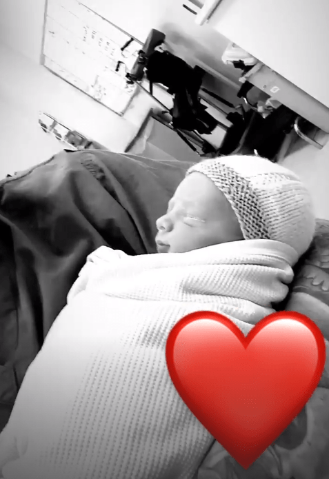 Besotted Aaron shared a glimpse of the newborn on Instagram