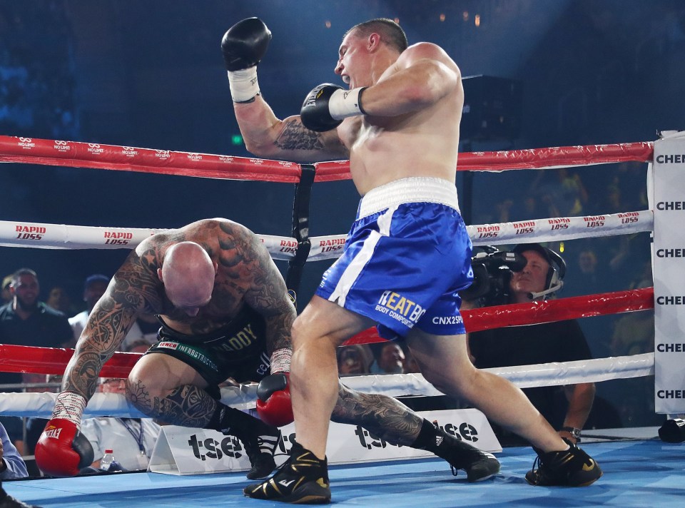 Lucas Browne was beaten in the first round by former rugby player Paul Gallen