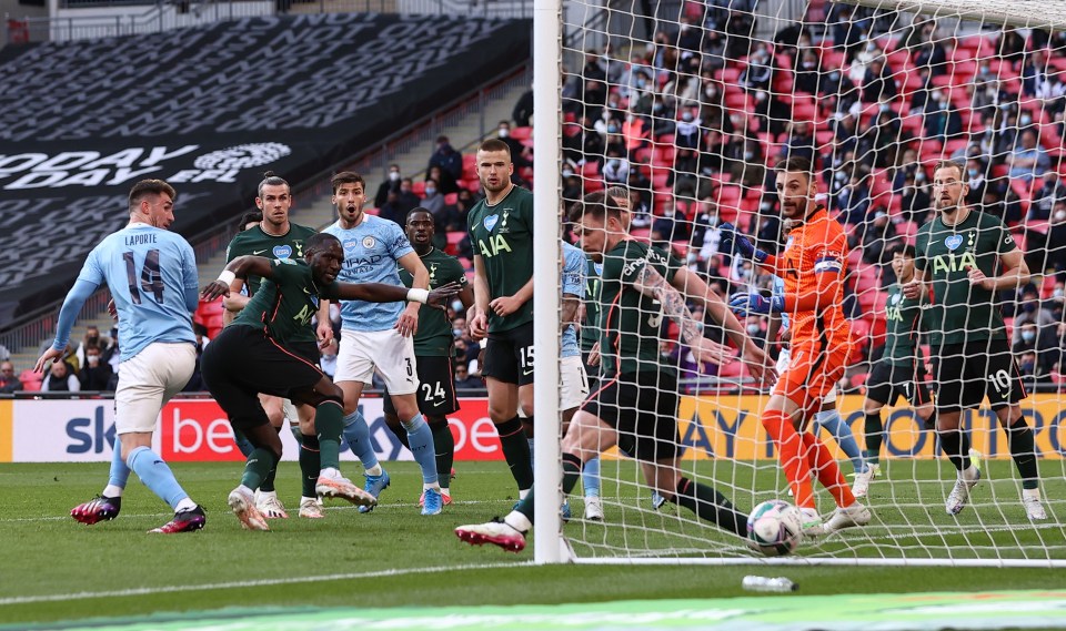 Aymeric Laporte scored a late winner for Man City as they won their fourth straight Carabao Cup crown