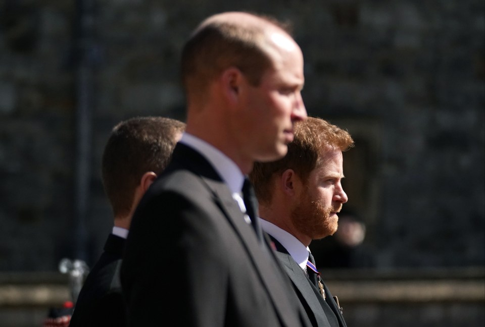 Harry and William arrive for their grandfather's funeral