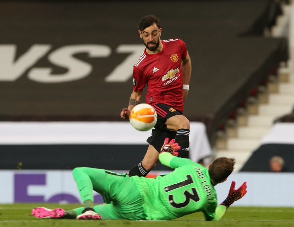 Bruno Fernandes scored with a sublime chip in to put United 1-0 up