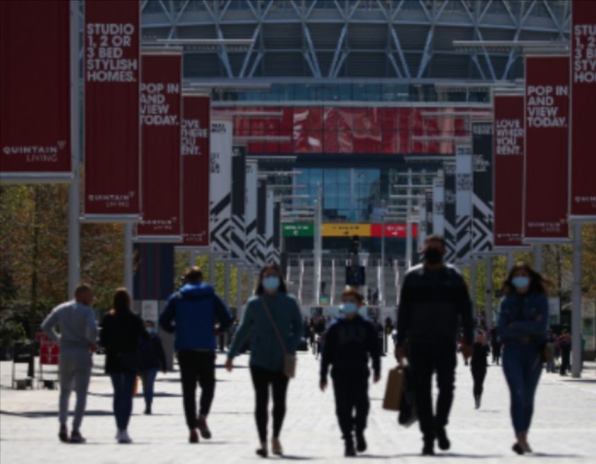 It's not quite the usual packed path to Wembley but football finally saw the return of spectators for Sunday's FA Cup semi-final