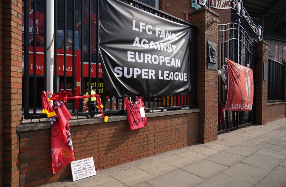 Anfield was covered in banners