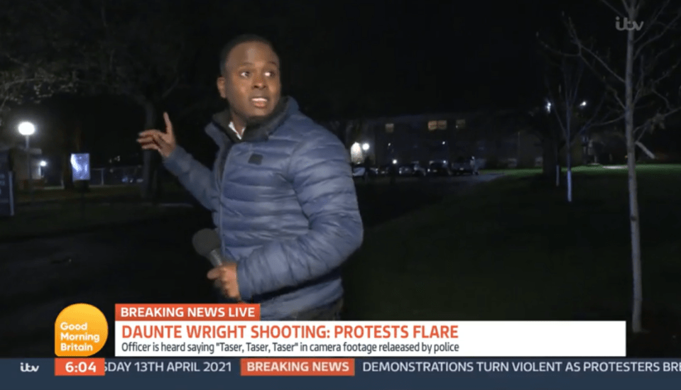 Noel's location TV report was disrupted by gunshots