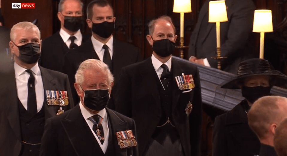 Prince Charles blinked back tears as the procession entered St George's chapel