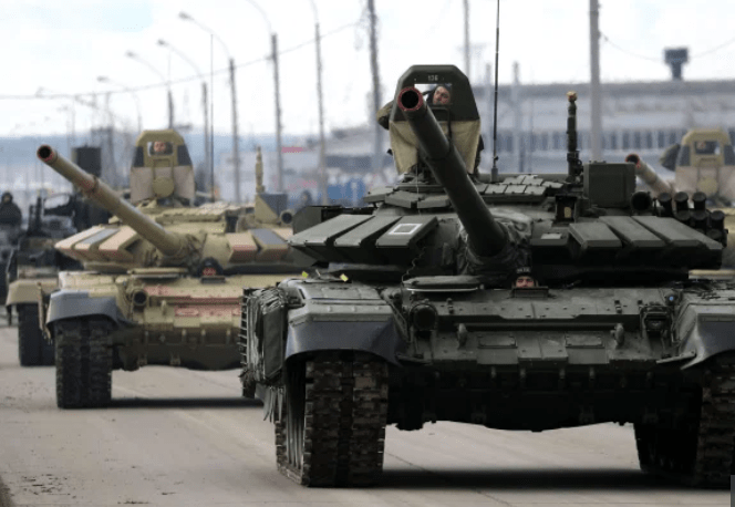 Russia has been rehearsing drills ahead of a victory parade on May 9