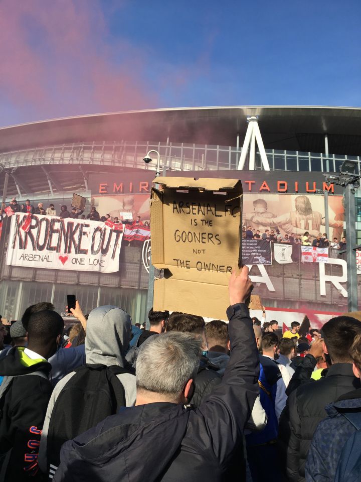 Angry supporters had started gathering from around 5pm in North London