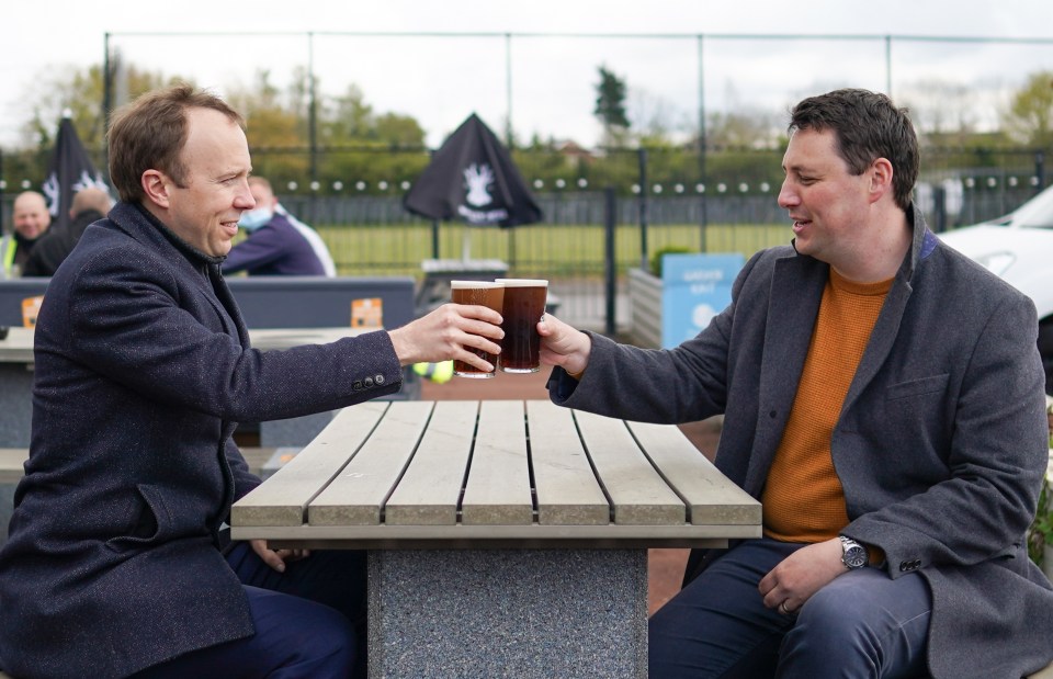 Matt Hancock and Ben Houchen, Tees Valley Mayor visit the Rudds Arms pub