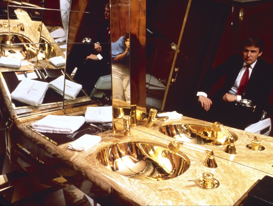 Donald Trump later bought the boat, which boasts a solid gold sink in the master suite