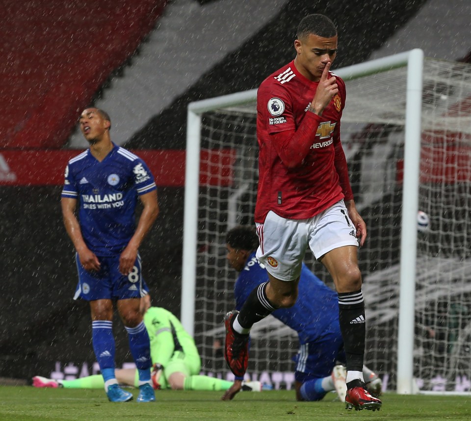 Mason Greenwood salutes his prompt equaliser for Man Utd