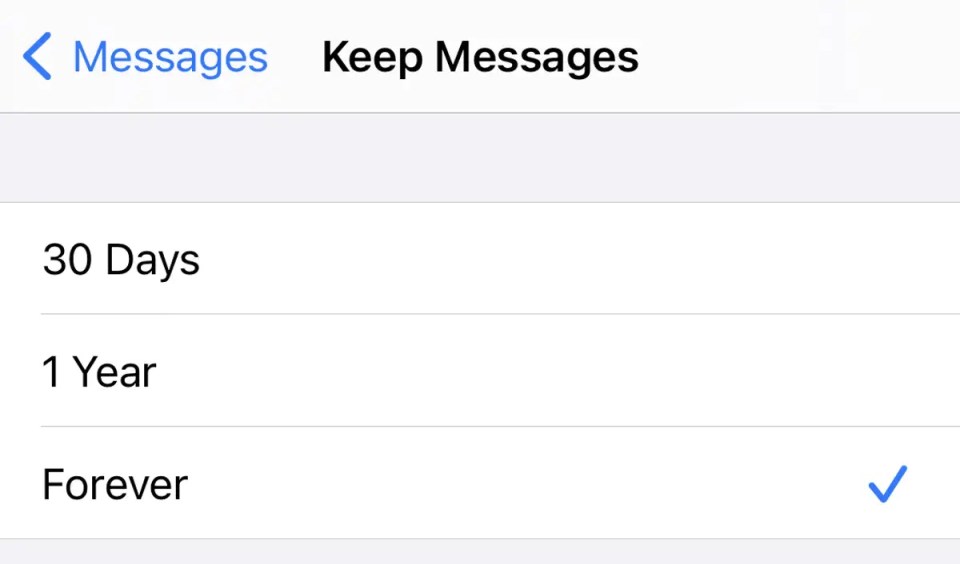 The default is to keep messages ‘forever’. Changing this to a shorter duration can reduce space requirements considerably