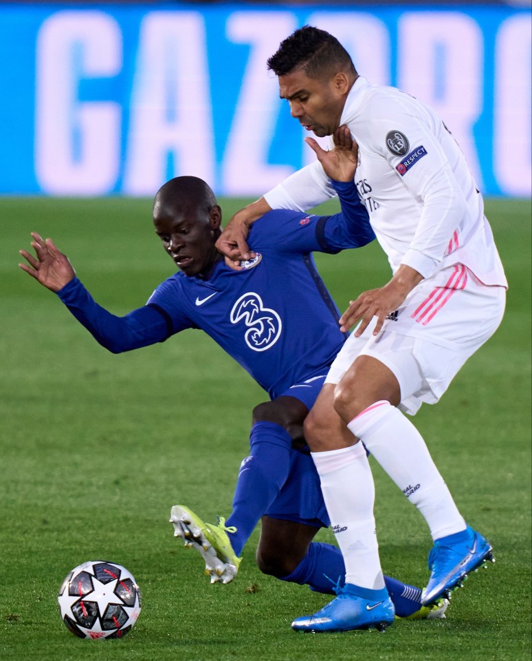 There are not many tougher opponents to face in midfield than N'Golo Kante and Casemiro