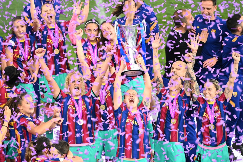 The Catalans celebrated their first-ever Women's Champions League title