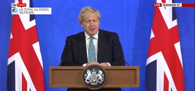 Boris Johnson said the new variant is spreading more easily