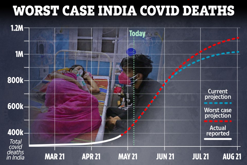 Figures predicted by the Institute for Health Metrics and Evaluation