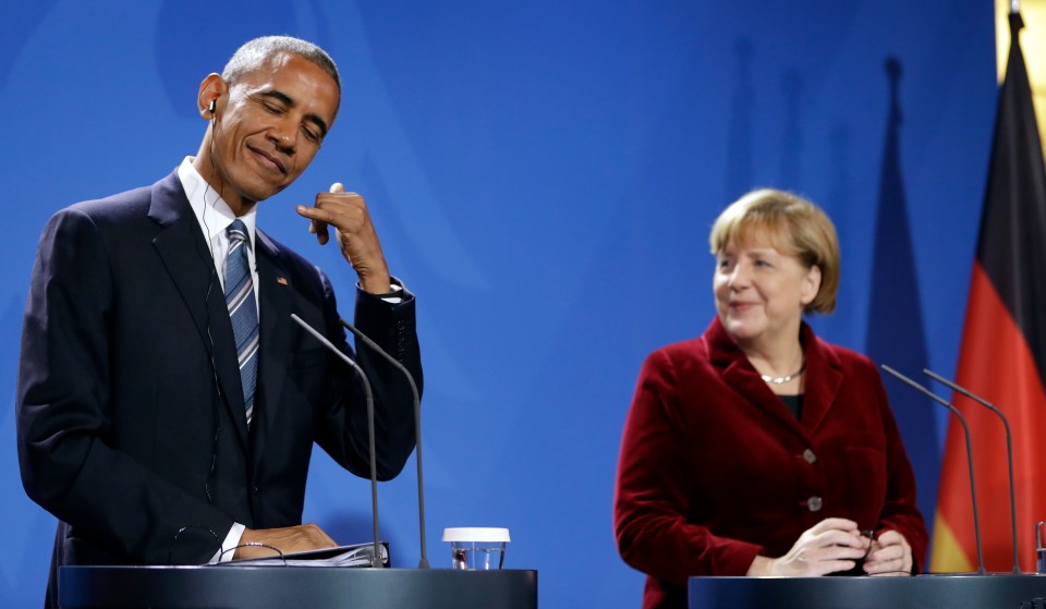 President Obama with Merkel in Berlin in 2016