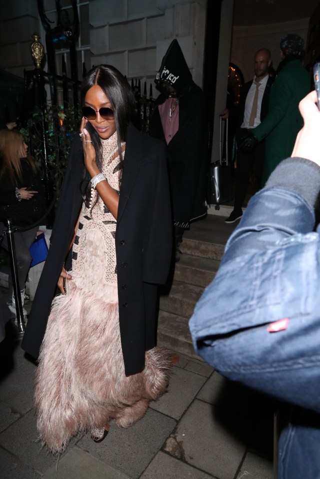 Naomi was seen leaving a club in London with Liam