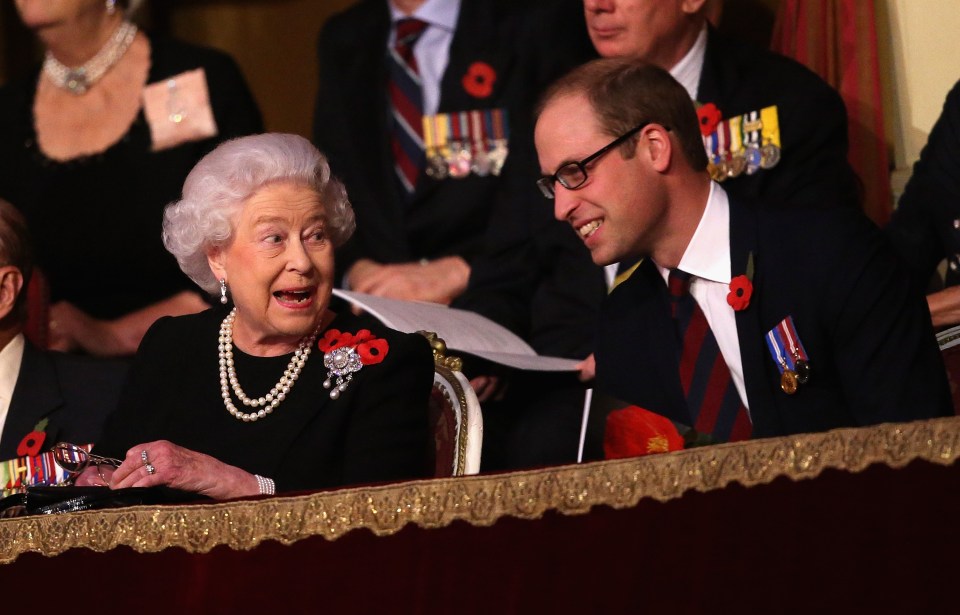 The Queen with the future King, her grandson, Prince William