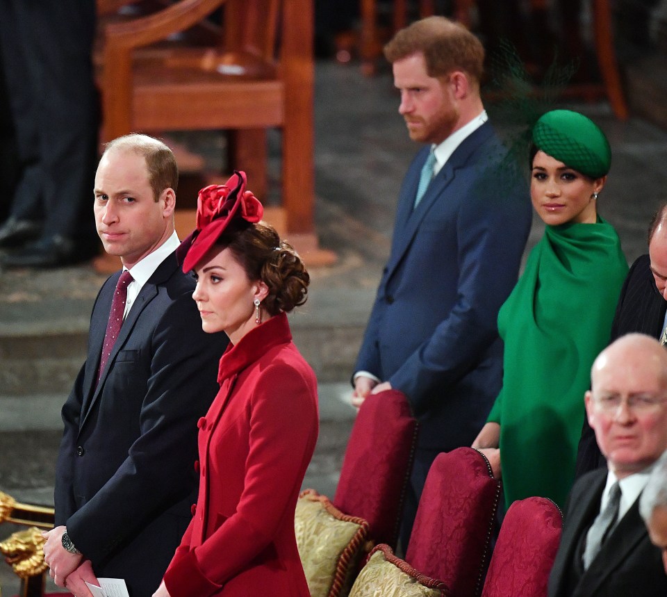 The last time Harry, Meghan, Kate and William were together at an event last year