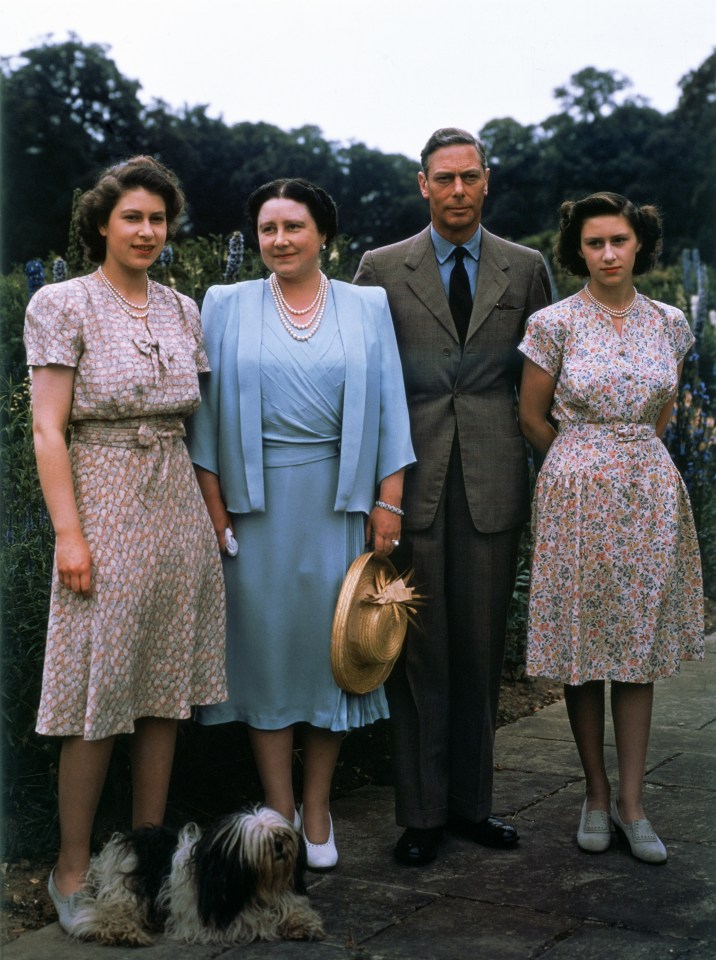 King George VI and the Queen Mother with their daughters Princess Elizabeth and Princess Margaret