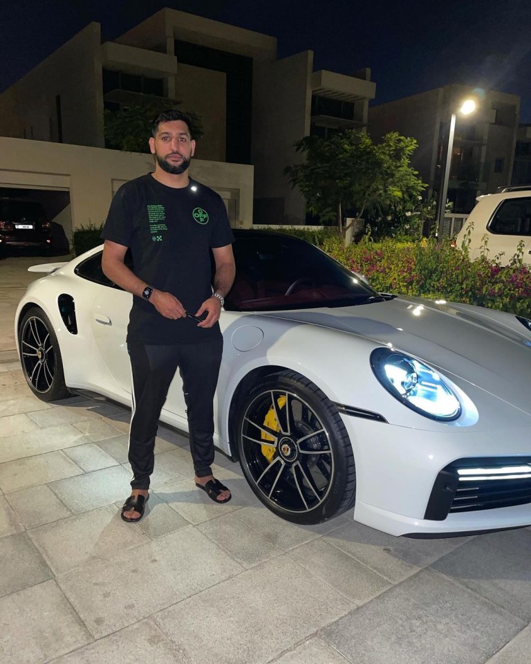 Amir Khan with his £160,000 Porsche