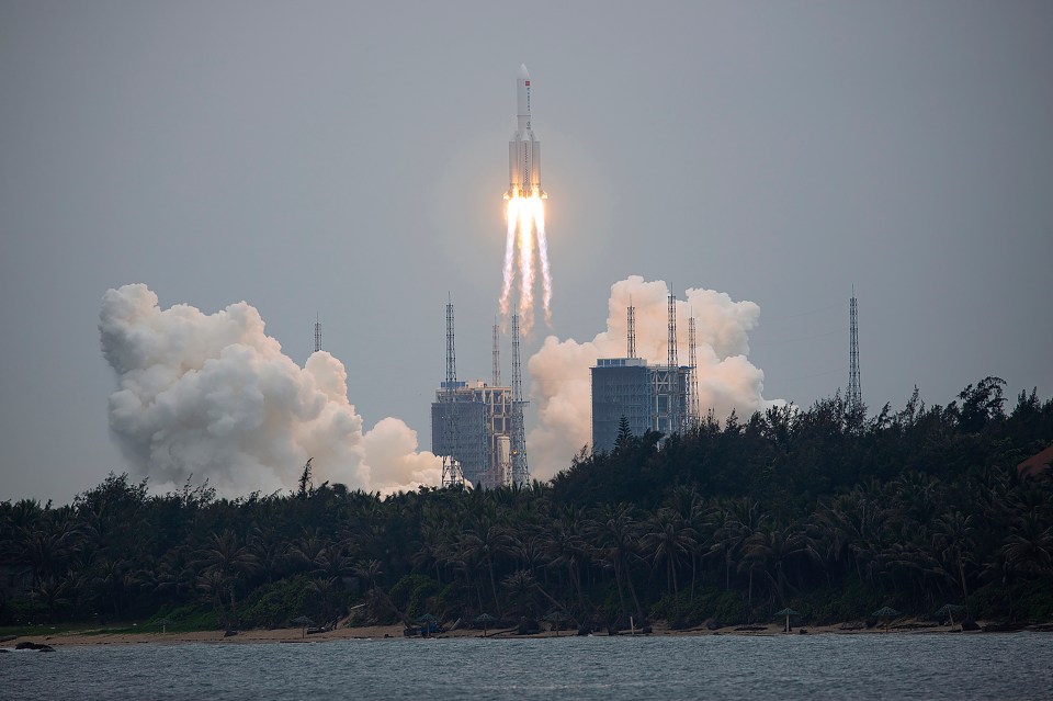 The Long March 5B rocket being launched