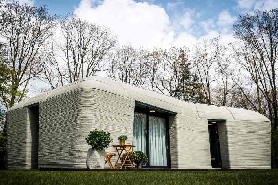 A Dutch couple has moved into Europe’s first fully 3D-printed house