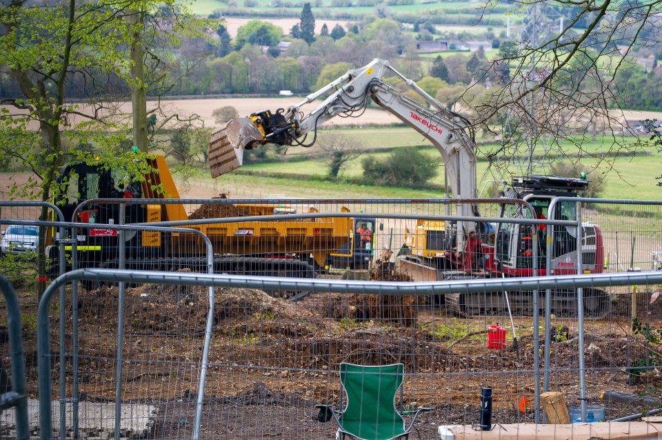 A HS2 worker had was temporarily blinded after a laser was shone in his eye