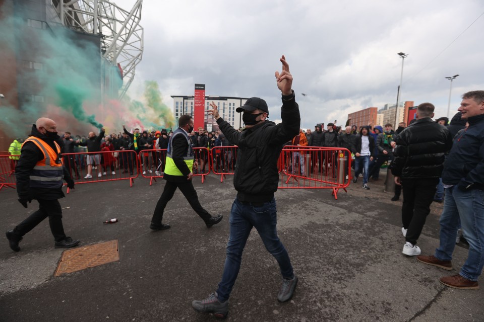 Fans broke through security to protest inside Old Trafford