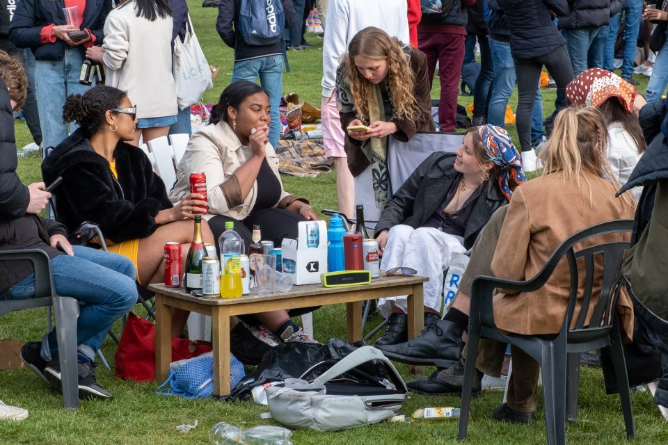 Some punters came to Jesus Green well prepared with chairs and a table