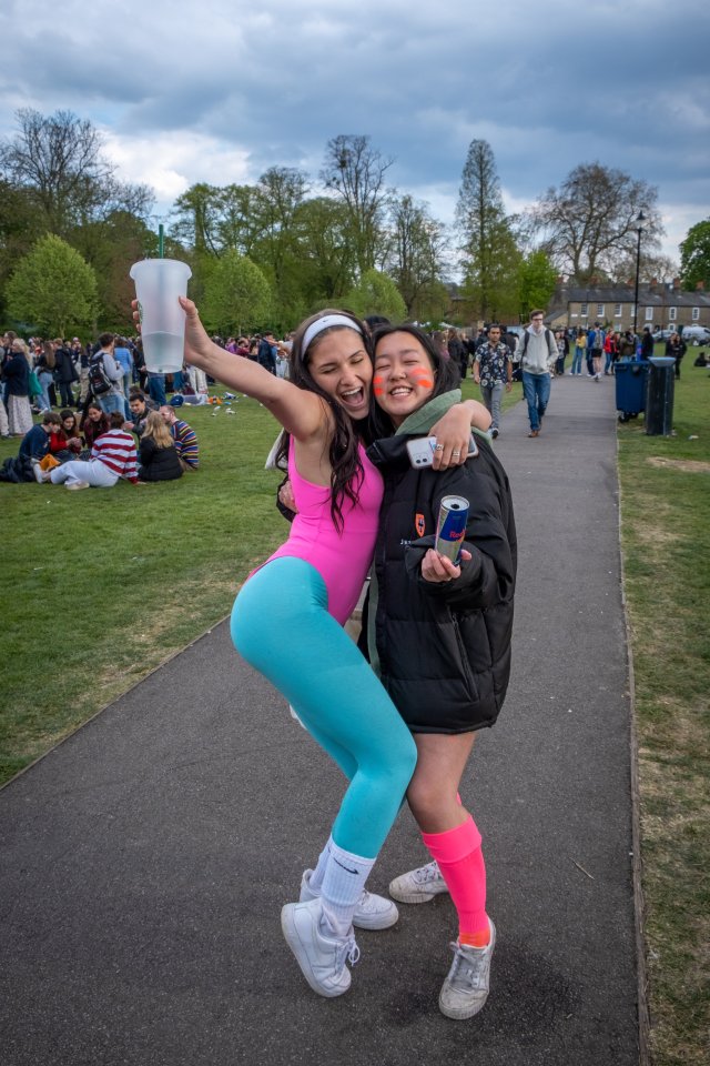 Students in fancy dress as they celebrated the final weekend before exams