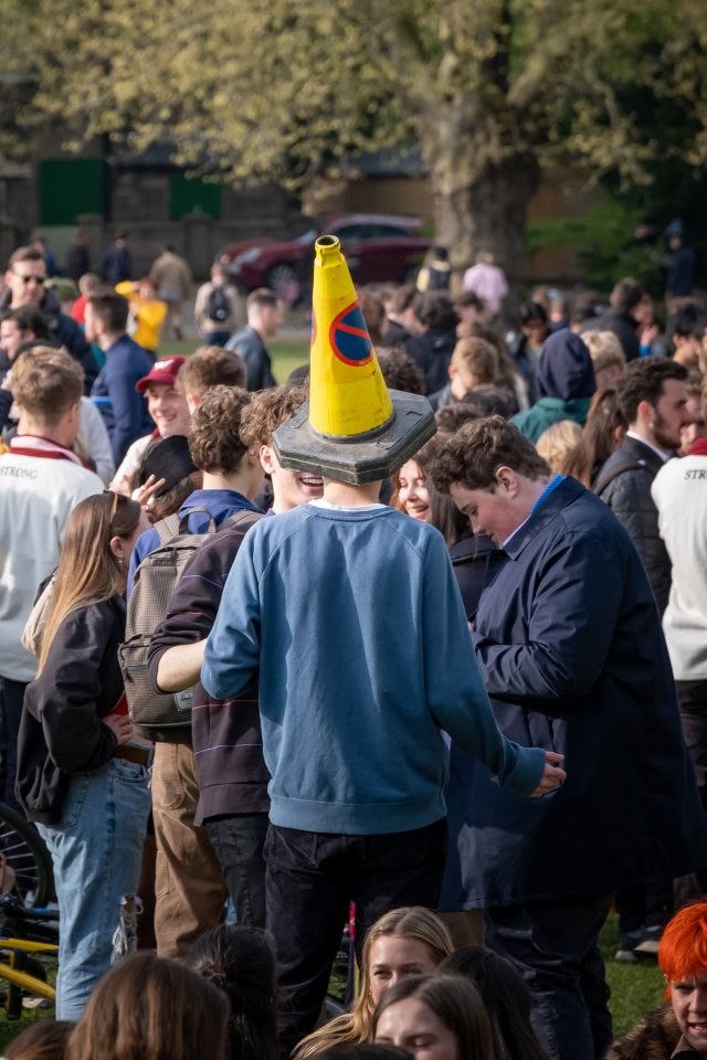 Boozy students on Jesus Green, Cambridge