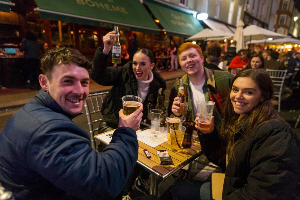 Friends reunited over beers after four months in lockdown