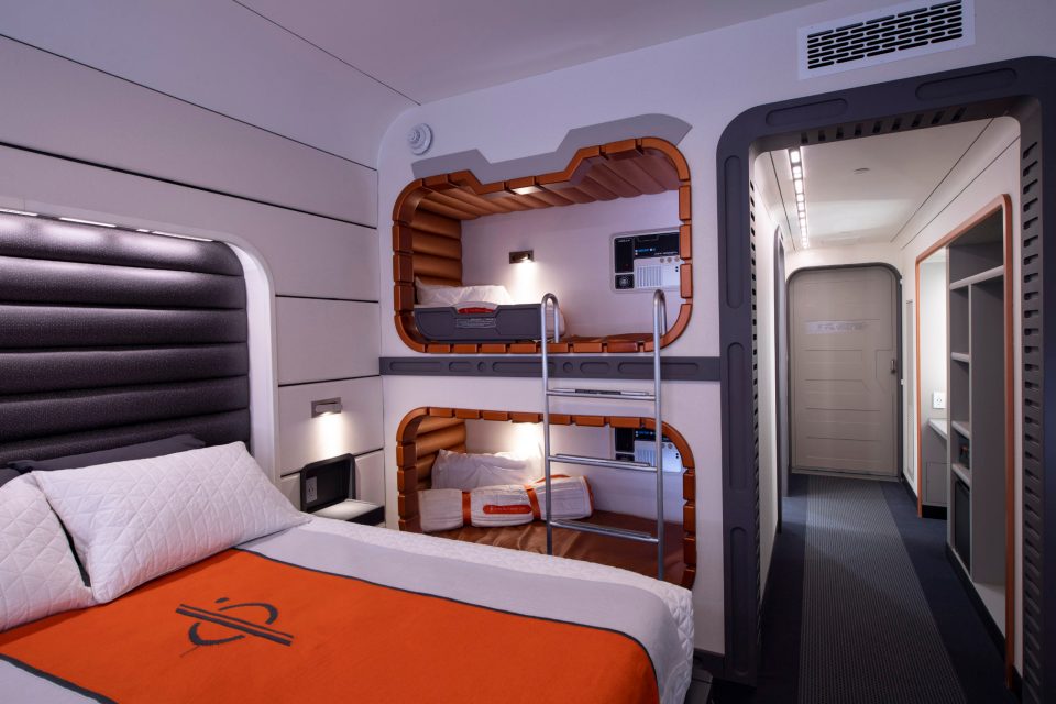 Cabins on board will also include doubles and bunk bed space pods