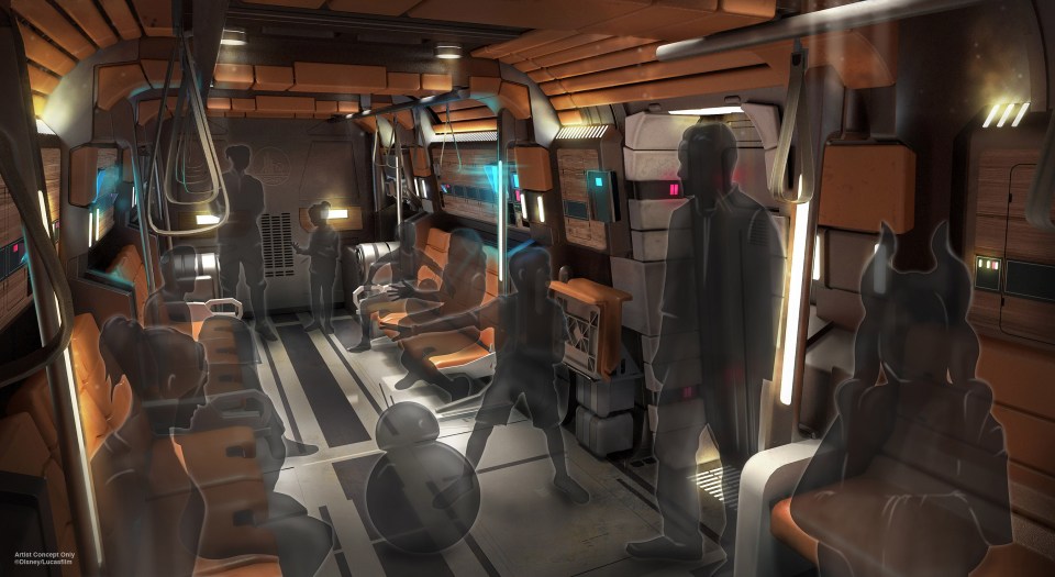 A launch pod will 'fly' guests onto the ship