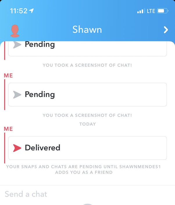 "Pending" and a grey arrow means there's been an error in sending your message