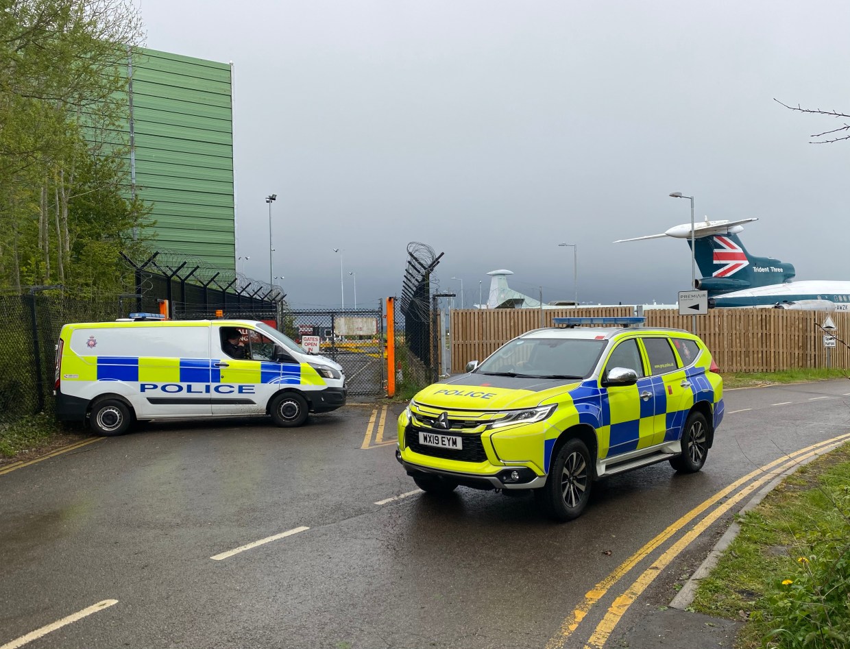 There was an increased police presence in case of any protestors at the airport