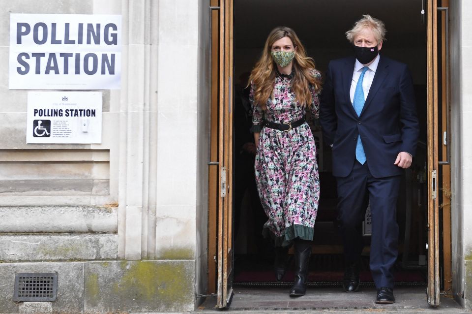 Boris Johnson cast his vote this morning along with fiancee Carrie Symonds