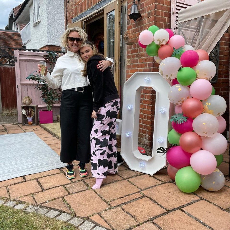 Charlie with her daughter Kiki, 16, at her 40th birthday party