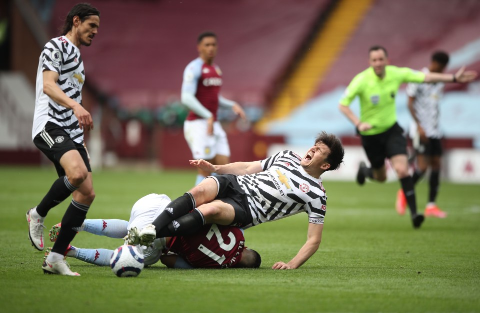 The star hurt himself in this challenge with Aston Villa's Anwar El Ghazi