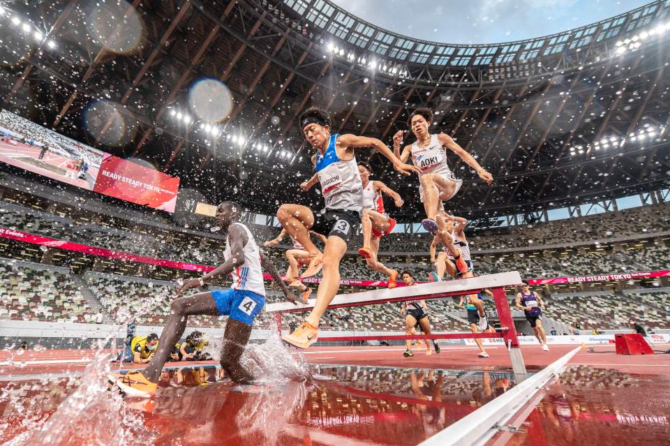 Athletes have already been testing out the facilities at Toyko's Olympic Stadium