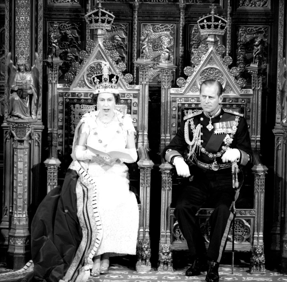 The Queen and Prince Philip pictured at the opening of Parliament in 1967