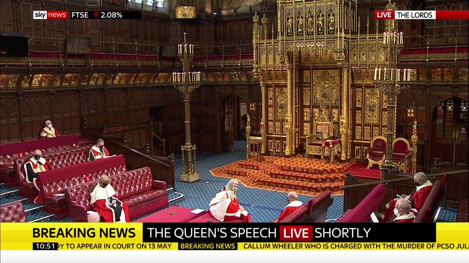 Houses of Lords waiting for Queen's arrival