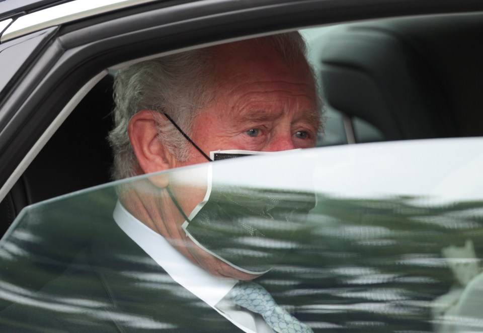 Prince Charles arriving at the Palace of Westminster