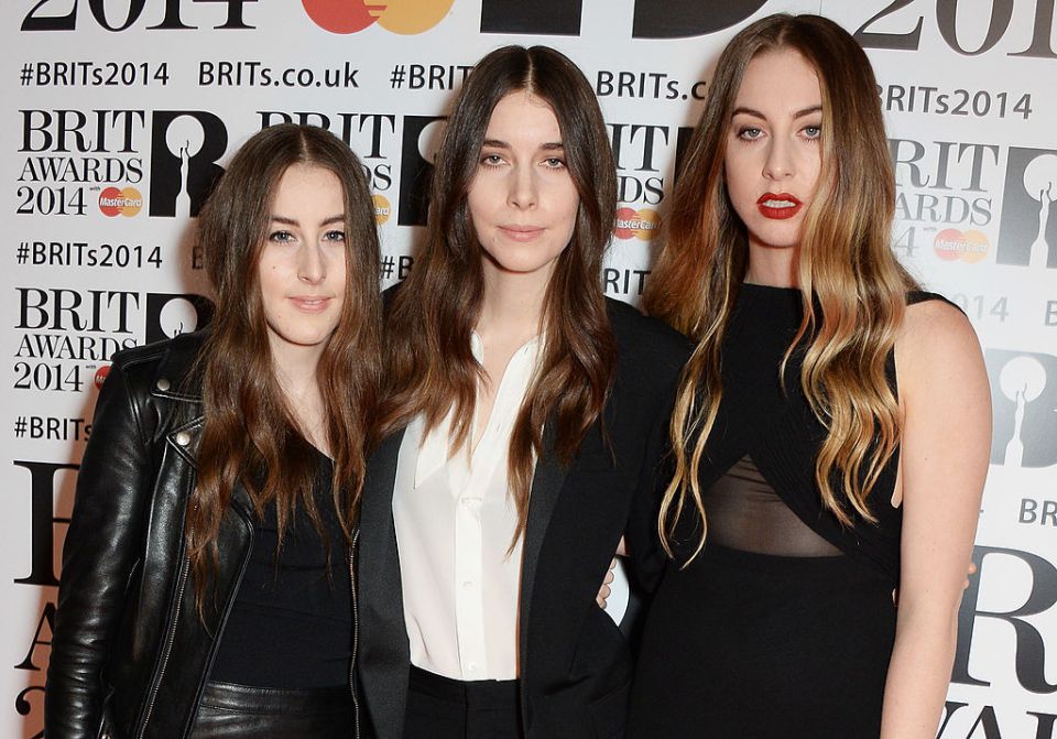 Headliners Danielle Haim, Este Haim and Alana Haim of Haim at The Brit Awards in 2014