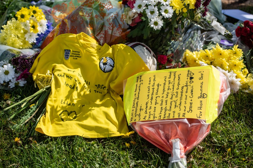 Tributes left at the scene for the tragic boy